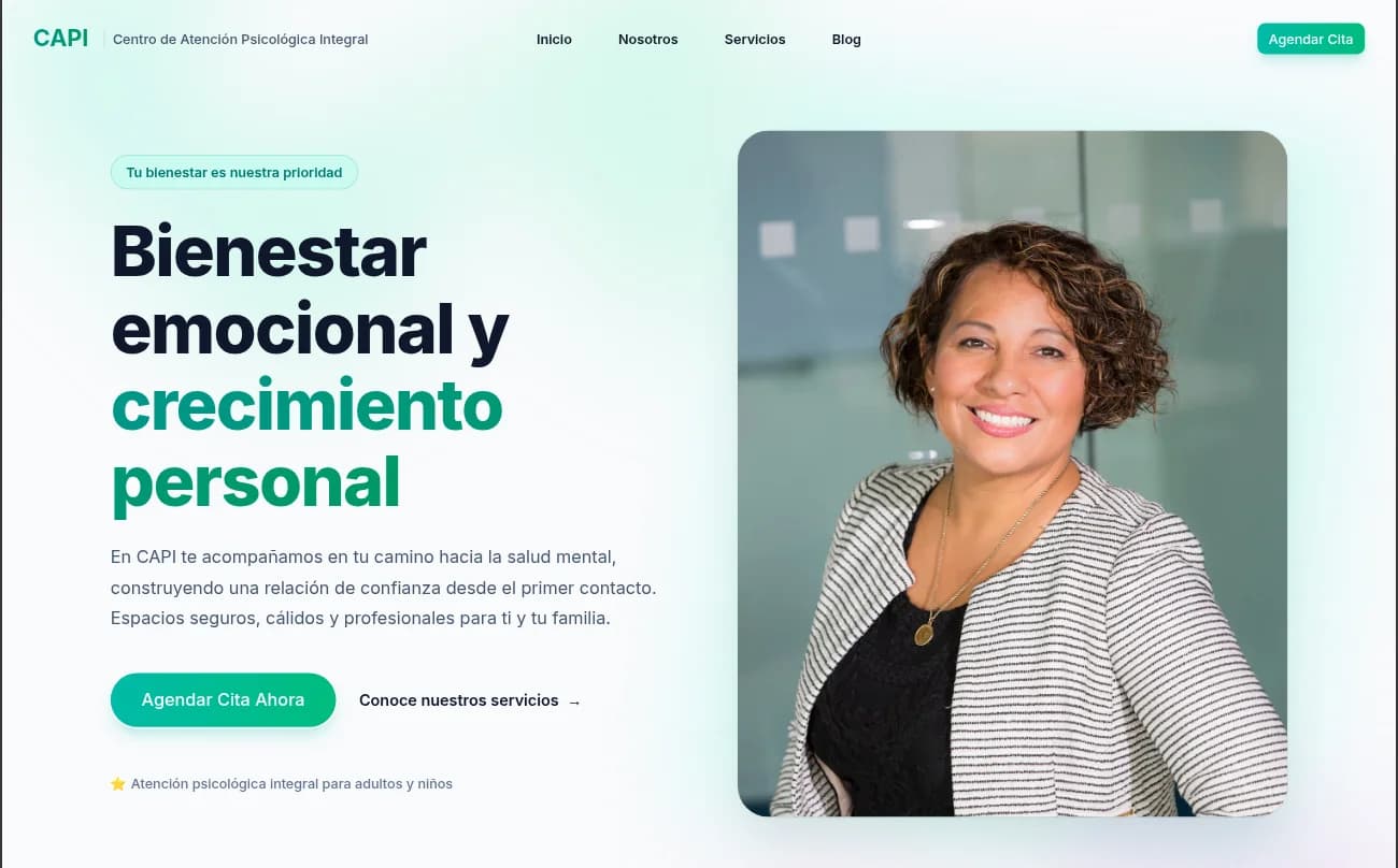 Screenshot de CAPI - Centro de Atención Psicológica Integral